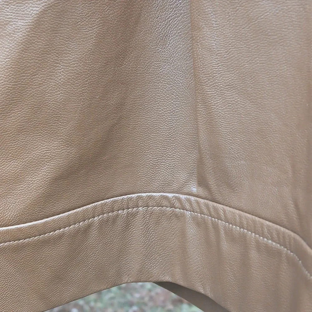 Kori America High Waist Brown Faux Leather Shorts Sz L